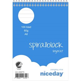 Spiralblock A6 100blad linjerat