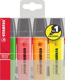 Överstrykningspenna Stabilo Boss Neon 4-set