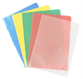 Plastmapp A4, Präglad 0,12 Sorterade Fäger 10st/Fp