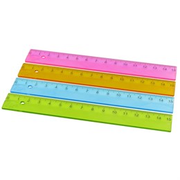 Linjal Transparent Sorterade Färger 15 cm