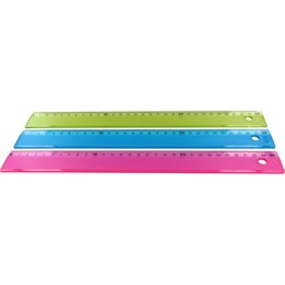 Linjal Transparent Sorterade Färger 30 cm