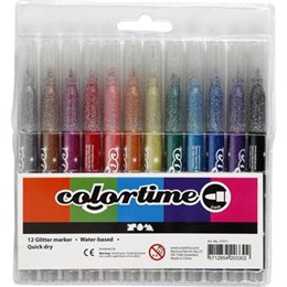 Tuschpennor glitter 12st/fp