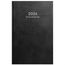 Kontorskalender 2025 svart konstläder