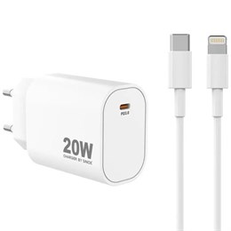 Sinox Laddare USB-C + Lighning 20W