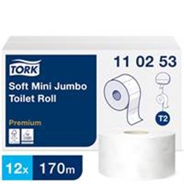 Tork Mini Jumbo Premium Toalettpapper, T2 12x170m/fp
