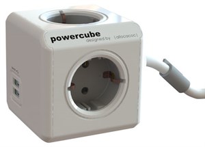 Grenuttag Powercube 4-uttag + 2xUSB 1,5 m