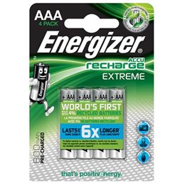 Batteri Laddningsbart Energizer AAA 4st/fp