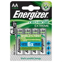 Batteri Laddningsbart Energizer AA 4st/fp