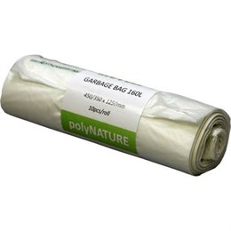 Sopsäck Polynature vit 160L, 10/rl