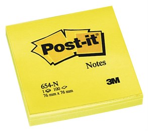 Post-it 654 76x76mm Neongul