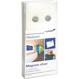 Magnet för glastavlor rund 12mm silver 6st/fp
